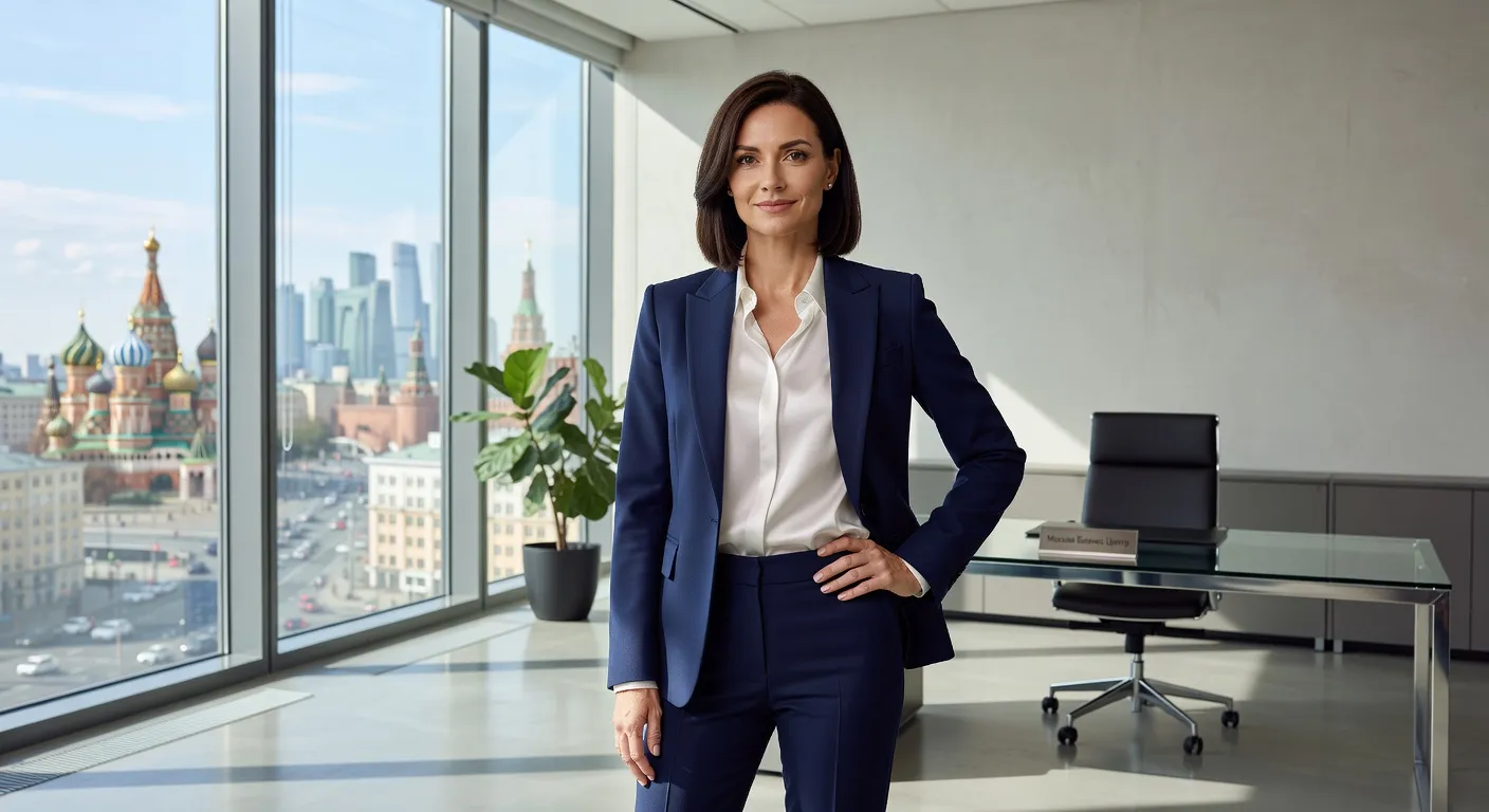 Modern professional Russian woman in business office