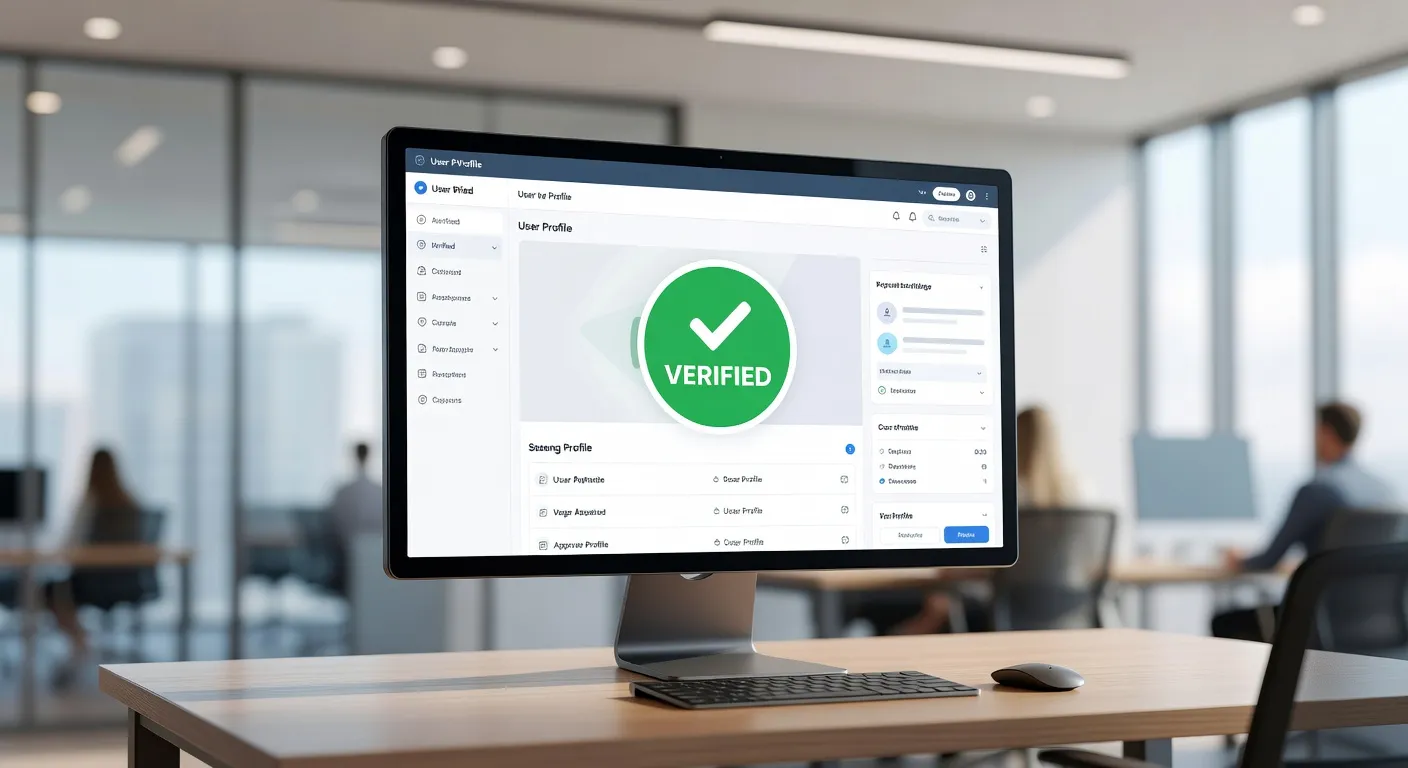 Verified profile badge on screen